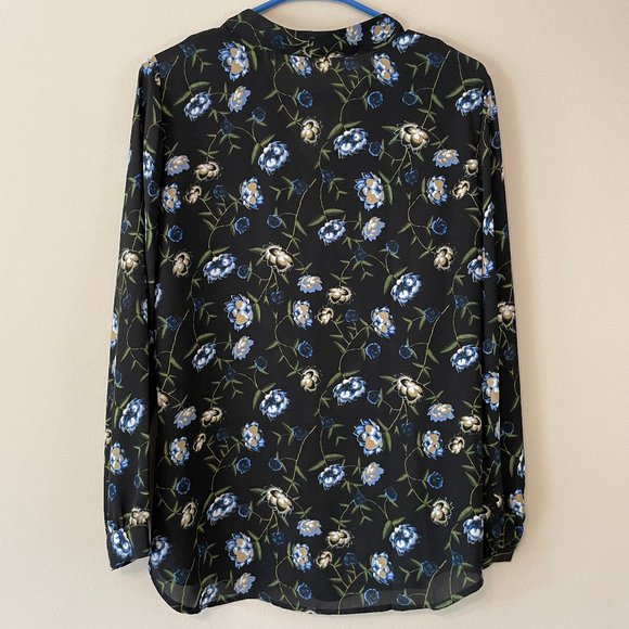 NEW Violet & Claire Women’s sz M dressy black V-neck L/S blouse top - Picture 9 of 12